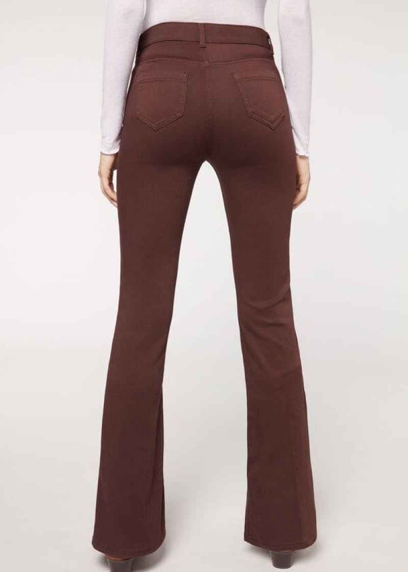 Calzedonia Flared Women's Jeans Brown | CA 1595SO