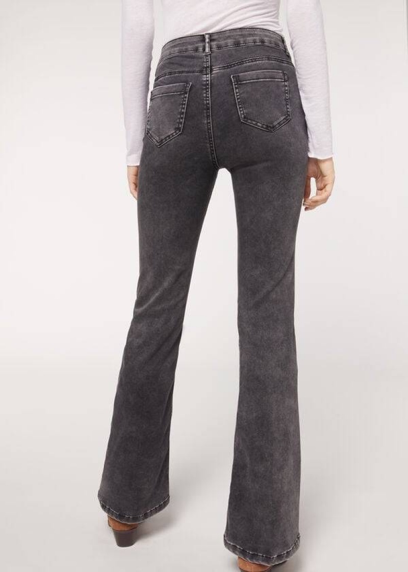 Calzedonia Flared Women's Jeans Grey | CA 1596DN