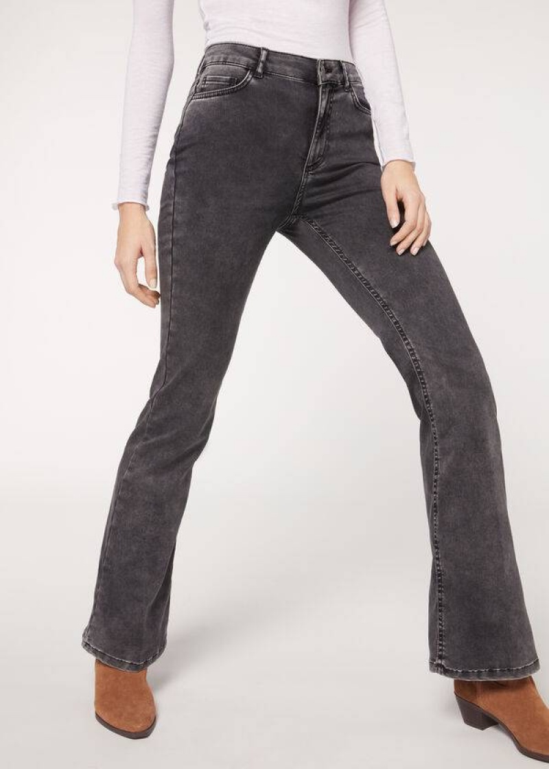 Calzedonia Flared Women's Jeans Grey | CA 1596DN