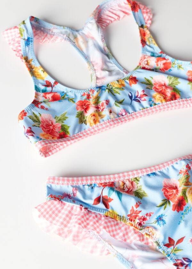 Calzedonia Floral Two-Piece Masha Kids' Swimsuits Multicolor | CA 1152AP