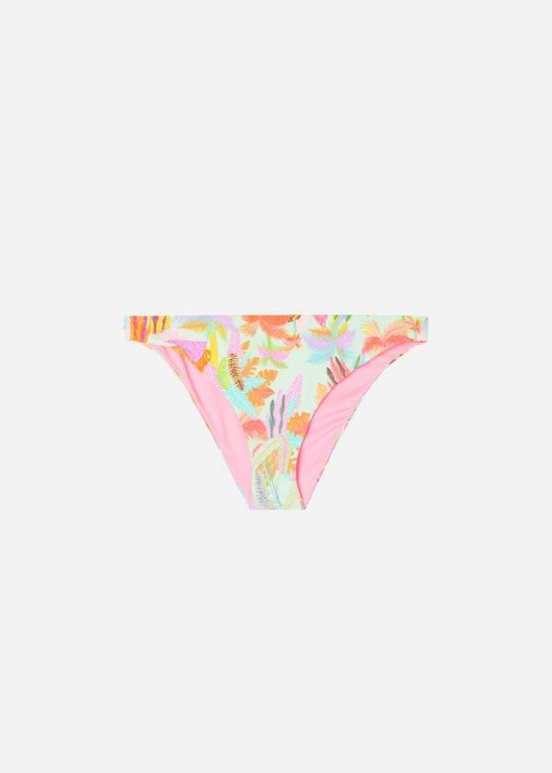 Calzedonia Foliage Tahiti Women's Bikini Bottoms Green | CA 2812DN