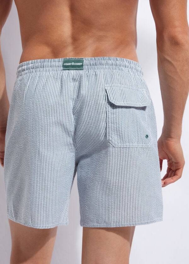 Calzedonia Formentera Men's Swim Trunks Green / White | CA 1256AP