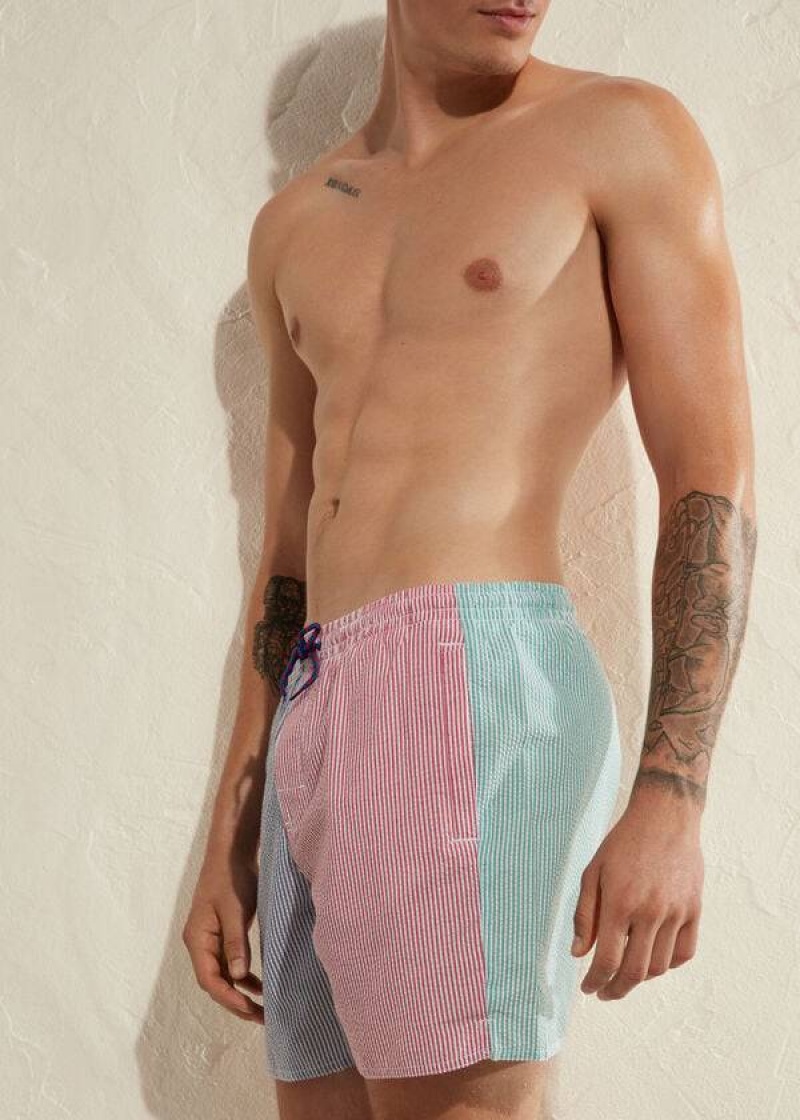 Calzedonia Formentera Men's Swim Trunks Multicolor | CA 1270NB