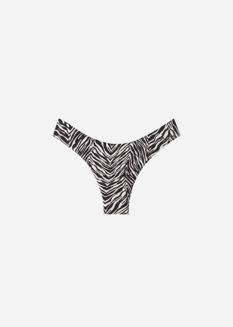 Calzedonia High-Cut Brazilian Nairobi Women's Bikini Bottoms Black | CA 2742SO