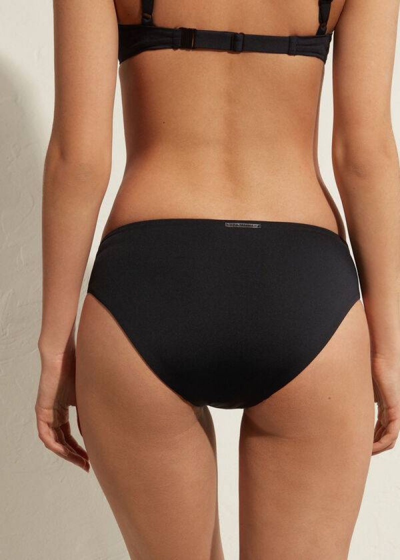 Calzedonia High-Rise Indonesia Women's Bikini Bottoms Black | CA 2740FM