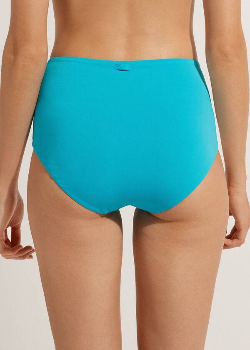 Calzedonia High-Rise Shaping Indonesia Women's Bikini Bottoms Turquoise Green | CA 2739GL