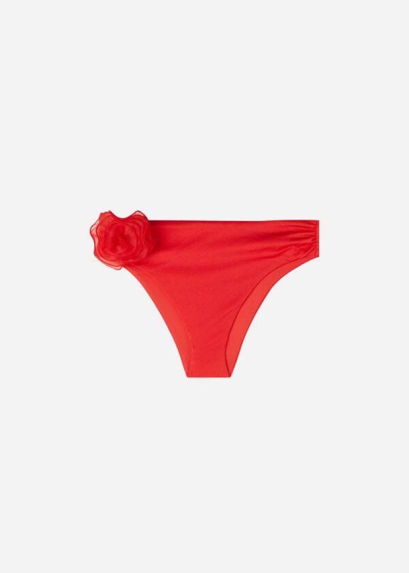 Calzedonia High-Waist Bora Bora Women's Bikini Bottoms Red | CA 2738HK