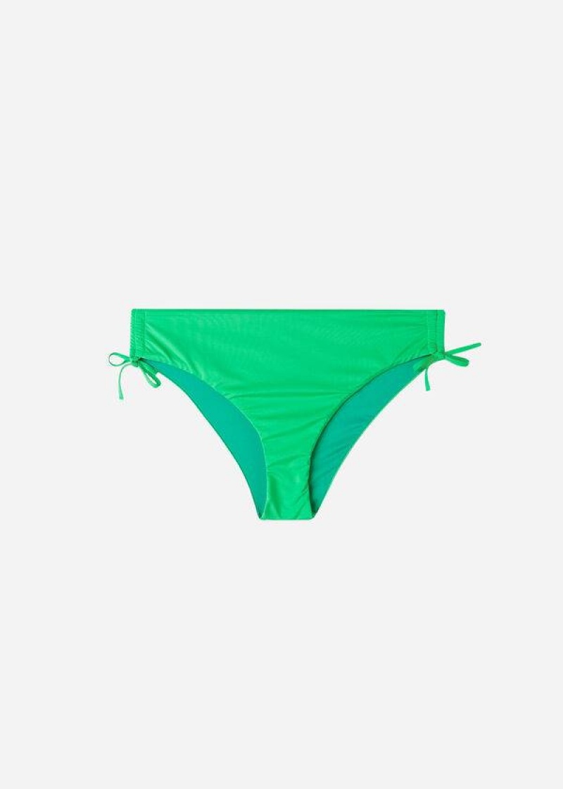 Calzedonia High-Waist Drawstring Indonesia Women's Bikini Bottoms Green | CA 2735LH