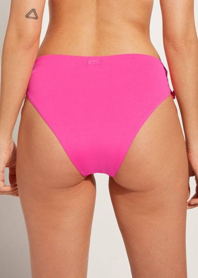 Calzedonia High-Waist Drawstring Indonesia Women's Bikini Bottoms Pink | CA 2734ZG