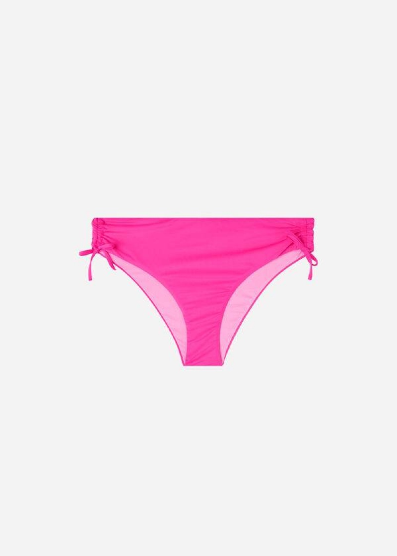 Calzedonia High-Waist Drawstring Indonesia Women's Bikini Bottoms Pink | CA 2734ZG