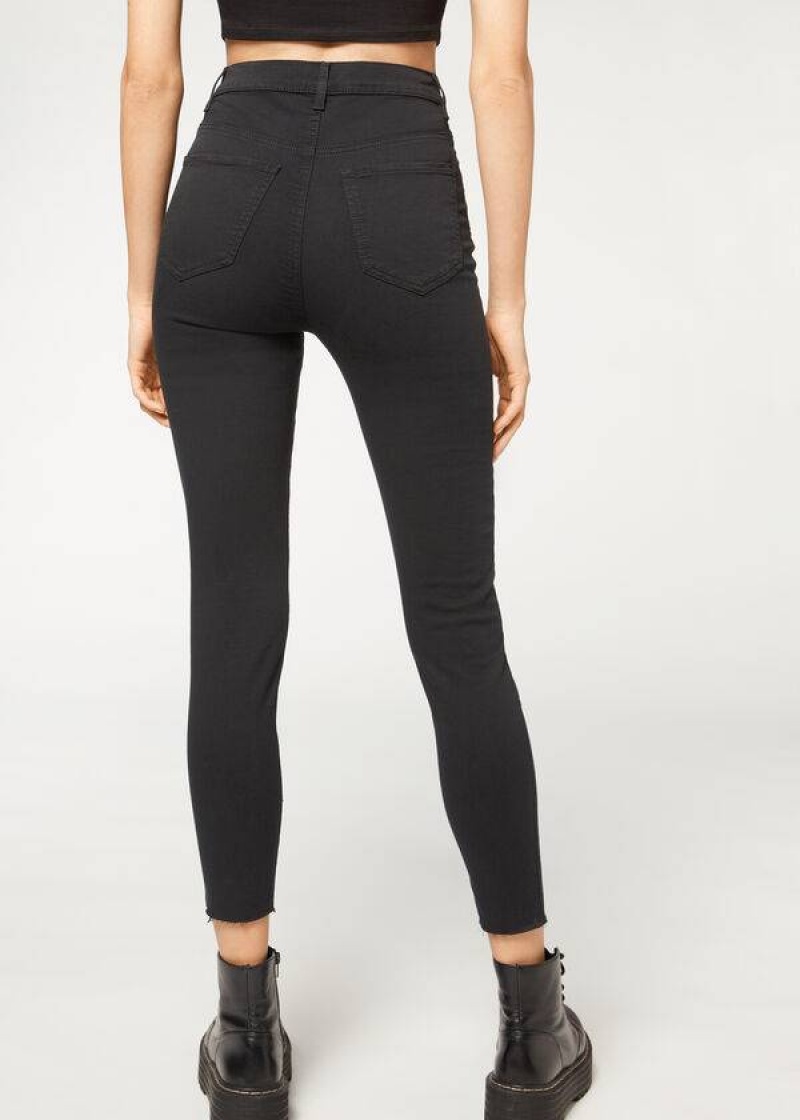 Calzedonia High-Waist Skinny Women's Jeans Black | CA 1590UT