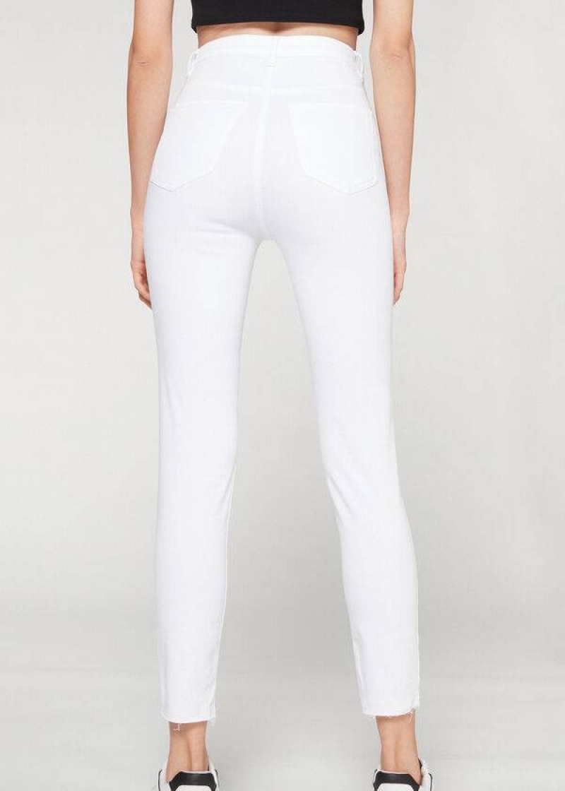 Calzedonia High-Waist Skinny Women's Jeans White | CA 1589YU