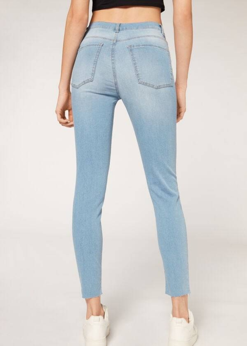 Calzedonia High-Waist Skinny Women's Jeans Blue | CA 1588TV