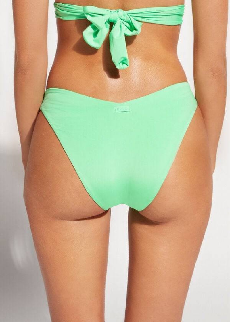 Calzedonia High Cut Indonesia Eco Women's Bikini Bottoms Mint | CA 2795RW