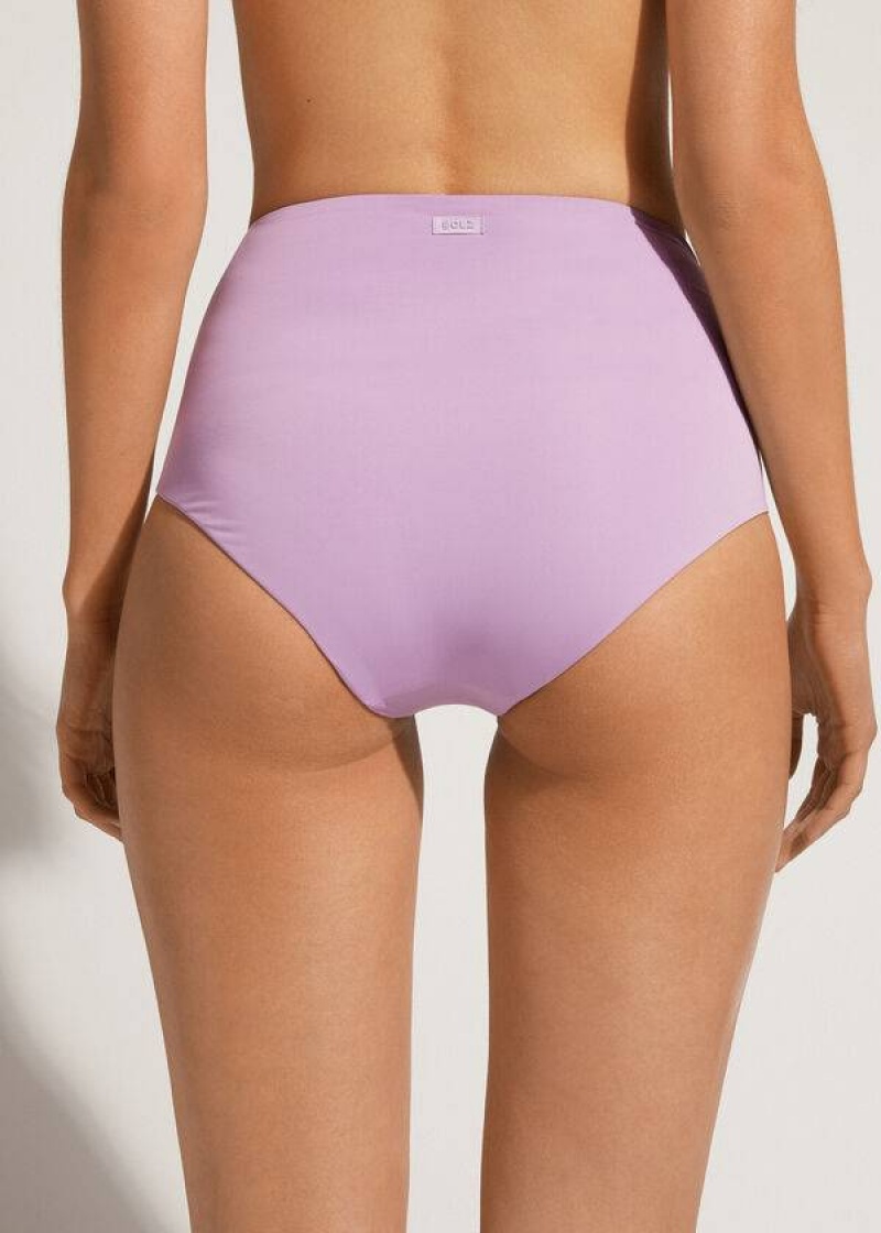 Calzedonia High Shaper Waist Indonesia Eco Women's Bikini Bottoms Purple | CA 2787SO