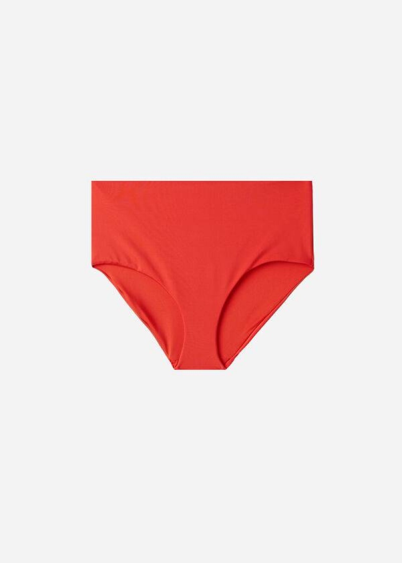 Calzedonia High Shaper Waist Indonesia Eco Women's Bikini Bottoms Red | CA 2786DN