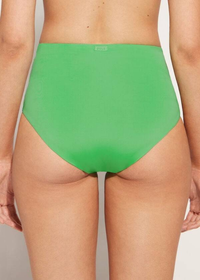 Calzedonia High Shaper Waist Indonesia Eco Women's Bikini Bottoms Green | CA 2783HK