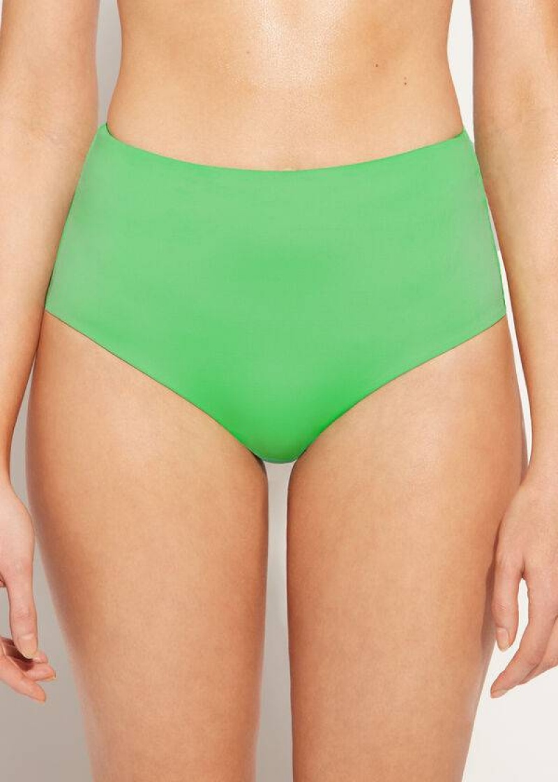 Calzedonia High Shaper Waist Indonesia Eco Women\'s Bikini Bottoms Green | CA 2783HK