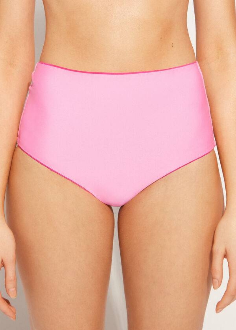 Calzedonia High Shaper Waist Indonesia Eco Women's Bikini Bottoms Pink | CA 2782NB