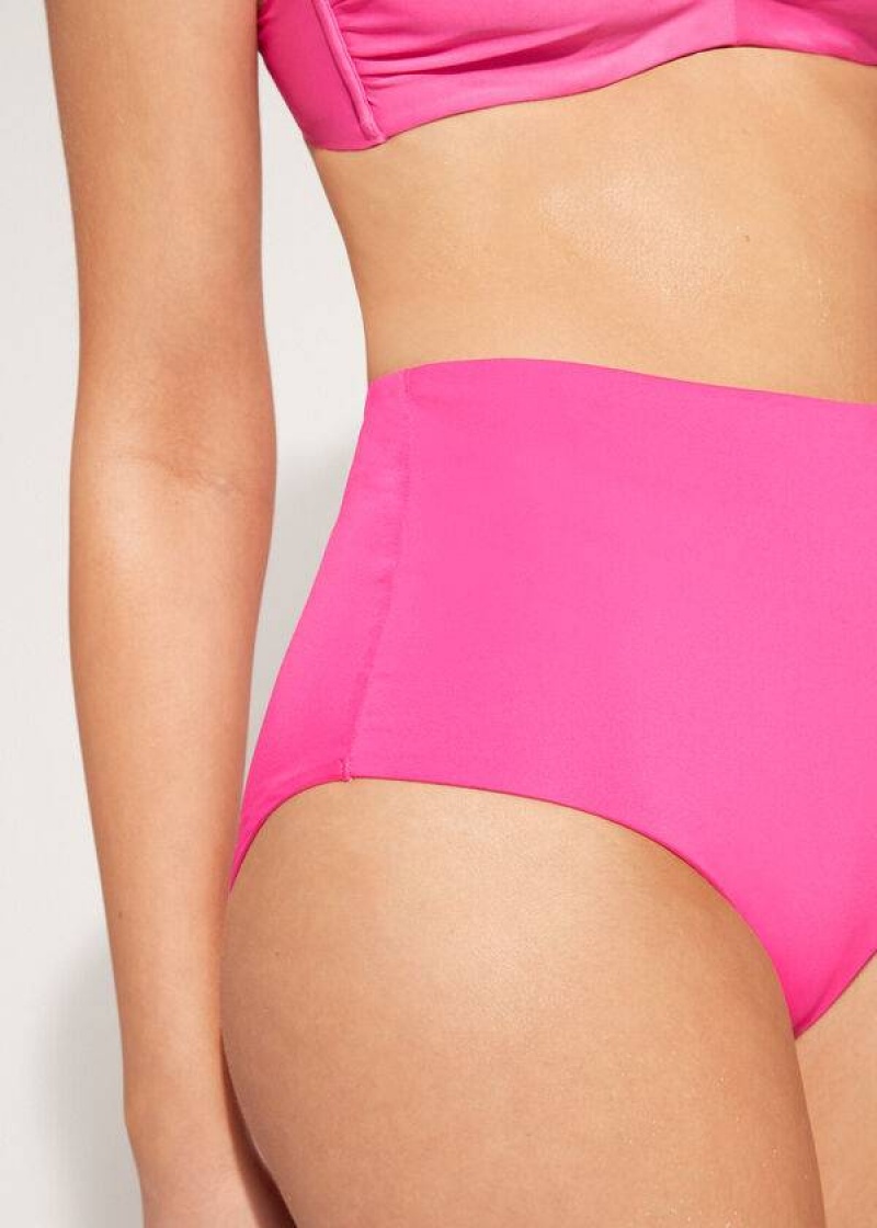 Calzedonia High Shaper Waist Indonesia Eco Women's Bikini Bottoms Pink | CA 2782NB