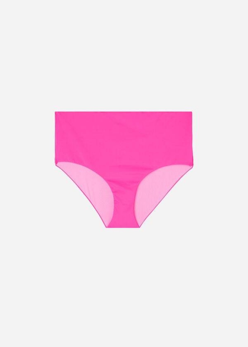 Calzedonia High Shaper Waist Indonesia Eco Women's Bikini Bottoms Pink | CA 2782NB