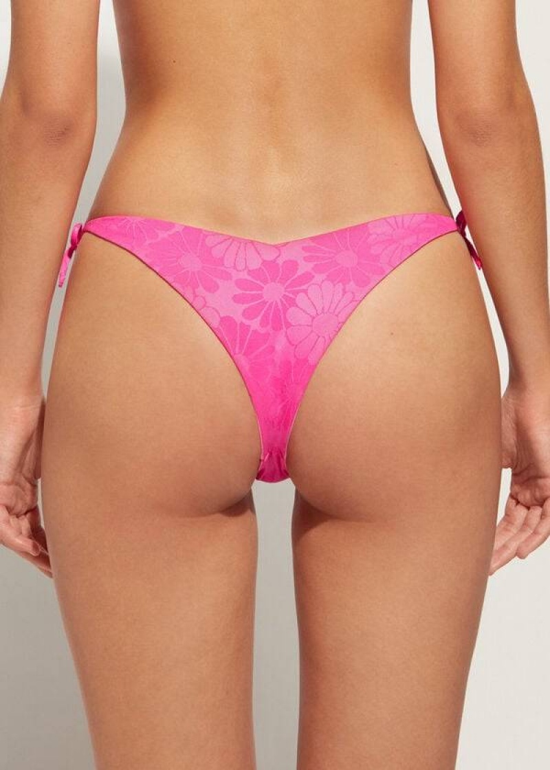 Calzedonia High V-Cut Brazilian Antibes Women's Bikini Bottoms Pink | CA 2781MA