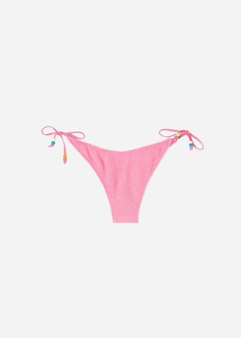 Calzedonia High V-Cut Brazilian San Diego Women's Bikini Bottoms Pink | CA 2777RW