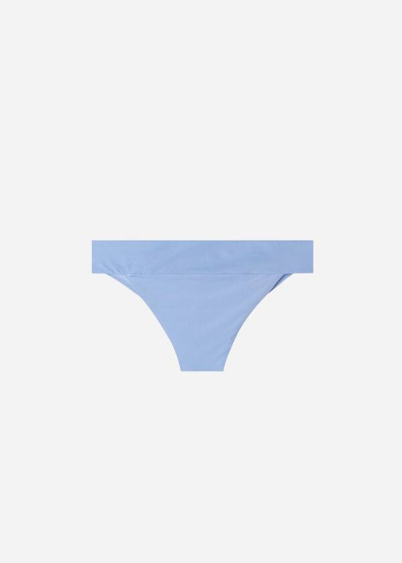 Calzedonia High Waist Brazilian Indonesia Eco Women's Bikini Bottoms Blue | CA 2773IS