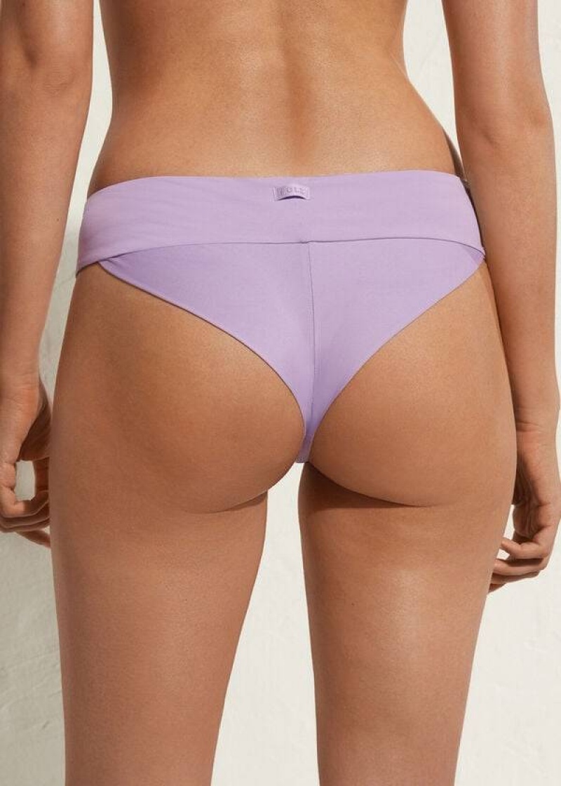 Calzedonia High Waist Brazilian Indonesia Eco Women's Bikini Bottoms Purple | CA 2772OR