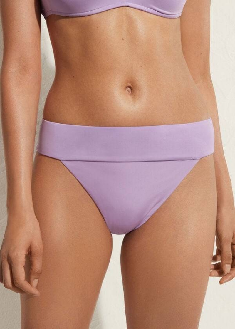 Calzedonia High Waist Brazilian Indonesia Eco Women\'s Bikini Bottoms Purple | CA 2772OR