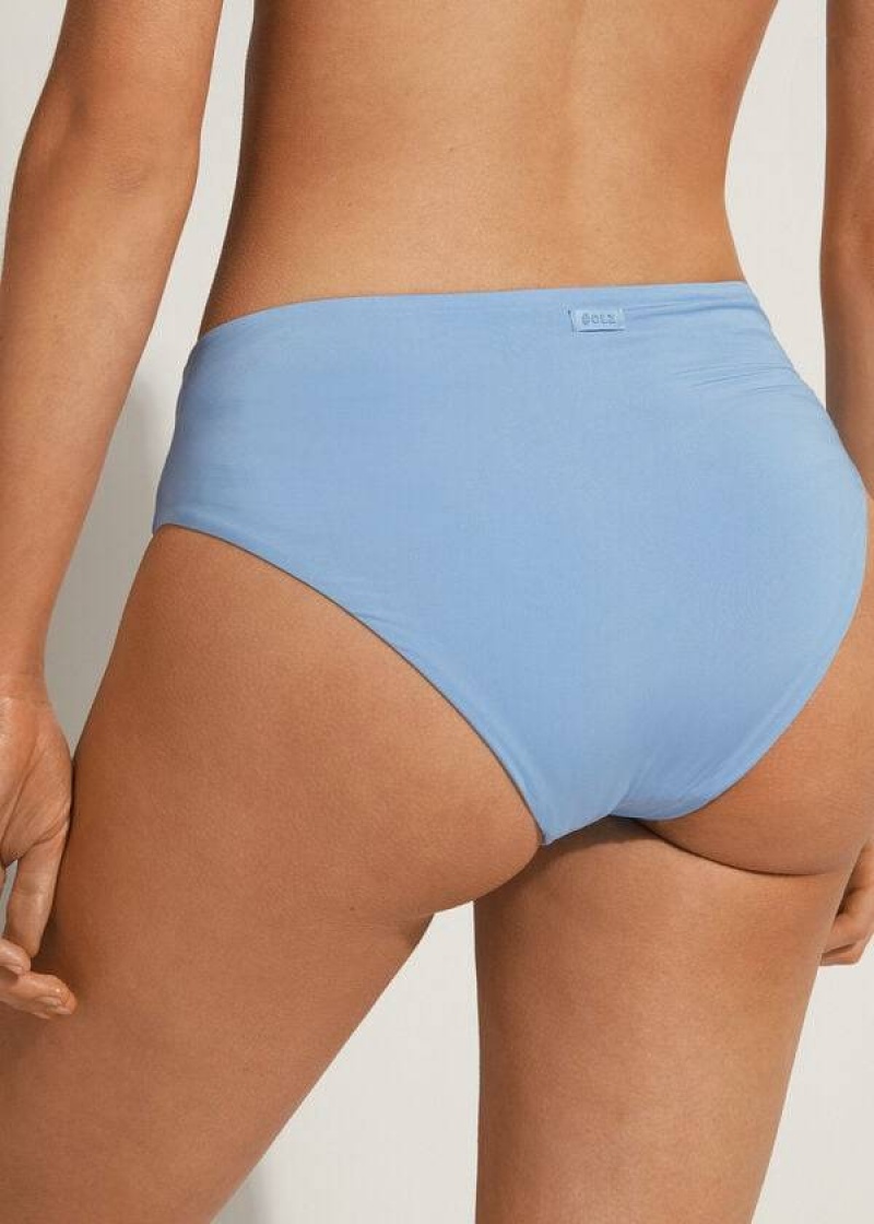 Calzedonia High Waist Indonesia Eco Women's Bikini Bottoms Blue | CA 2767FM