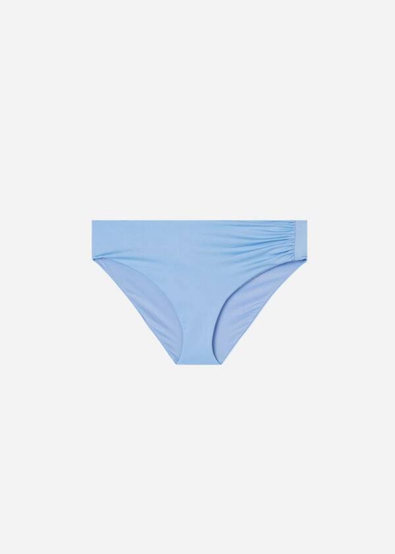 Calzedonia High Waist Indonesia Eco Women's Bikini Bottoms Blue | CA 2767FM