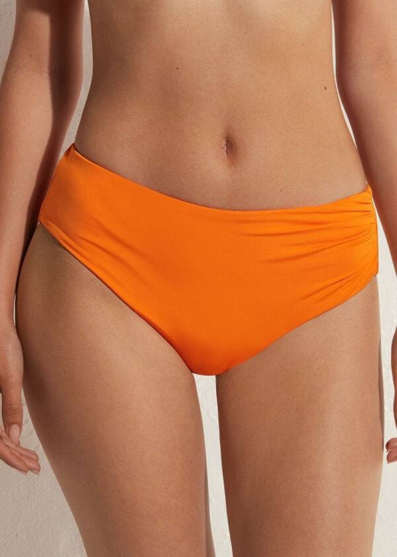 Calzedonia High Waist Indonesia Eco Women\'s Bikini Bottoms Orange | CA 2764HK