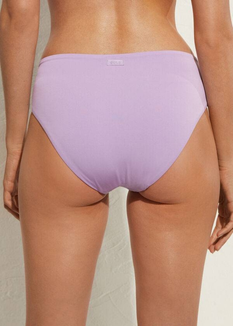 Calzedonia High Waist Indonesia Eco Women's Bikini Bottoms Purple | CA 2763JJ