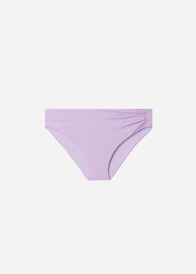 Calzedonia High Waist Indonesia Eco Women's Bikini Bottoms Purple | CA 2763JJ