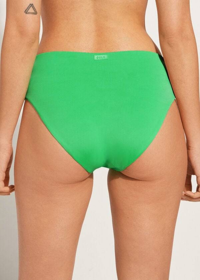 Calzedonia High Waist Indonesia Eco Women's Bikini Bottoms Green | CA 2761LH