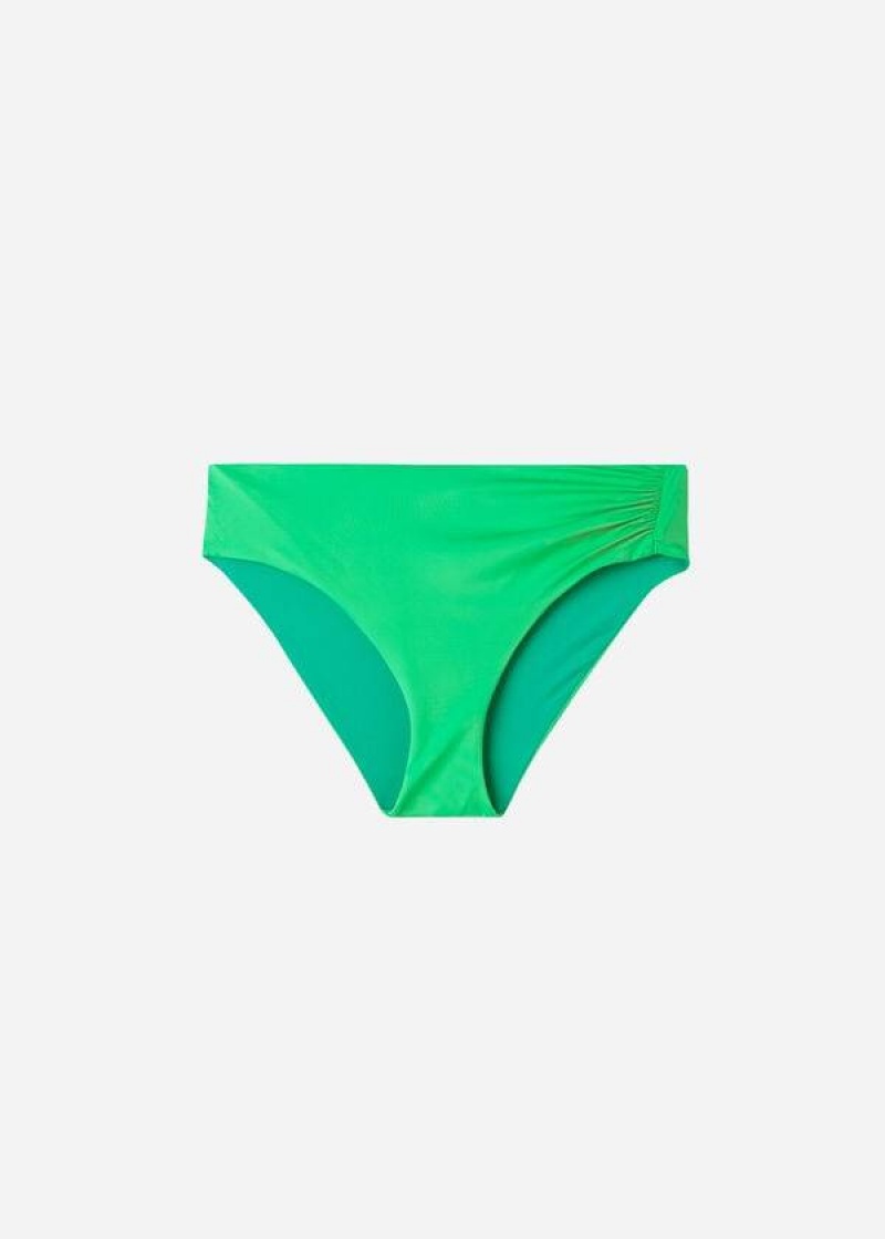 Calzedonia High Waist Indonesia Eco Women's Bikini Bottoms Green | CA 2761LH