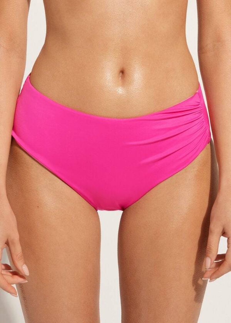 Calzedonia High Waist Indonesia Eco Women\'s Bikini Bottoms Pink | CA 2760ZG