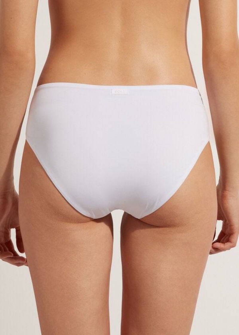 Calzedonia High Waist Indonesia Eco Women's Bikini Bottoms White | CA 2759XF