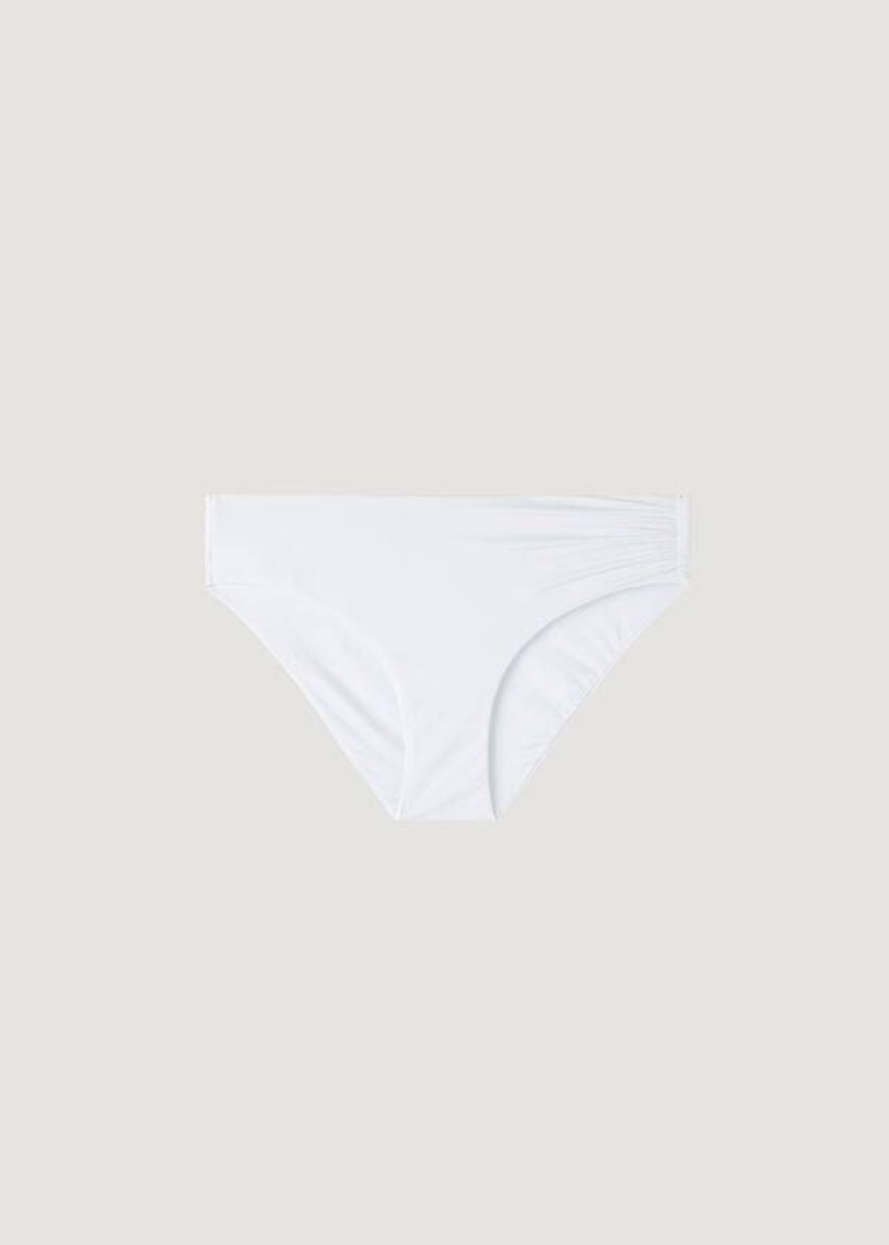 Calzedonia High Waist Indonesia Eco Women's Bikini Bottoms White | CA 2759XF