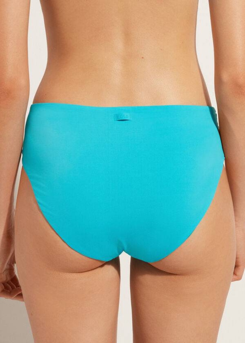 Calzedonia High Waist Indonesia Eco Women's Bikini Bottoms Turquoise Green | CA 2758CE