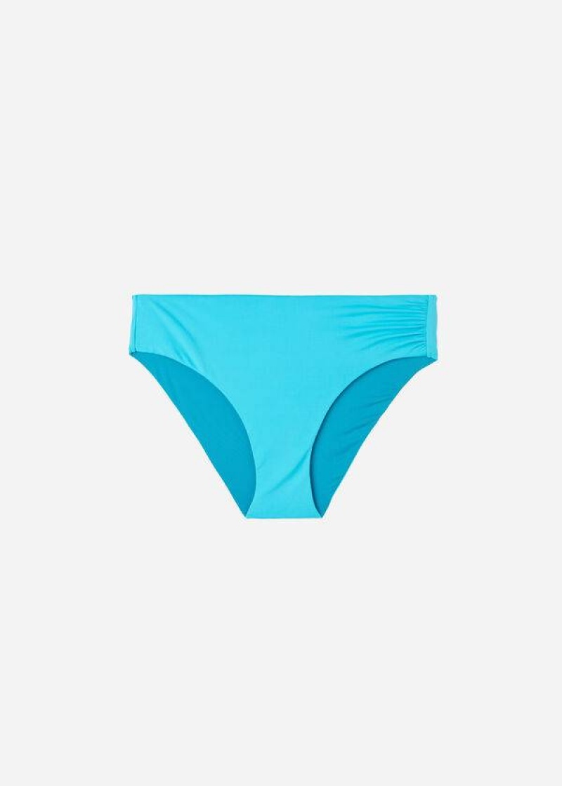 Calzedonia High Waist Indonesia Eco Women's Bikini Bottoms Turquoise Green | CA 2758CE