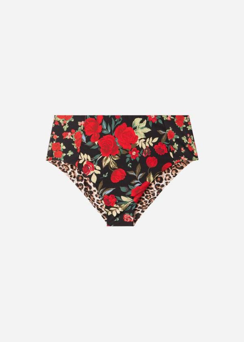 Calzedonia High Waist Reversible Nizza Women's Bikini Bottoms Pink | CA 2754MA