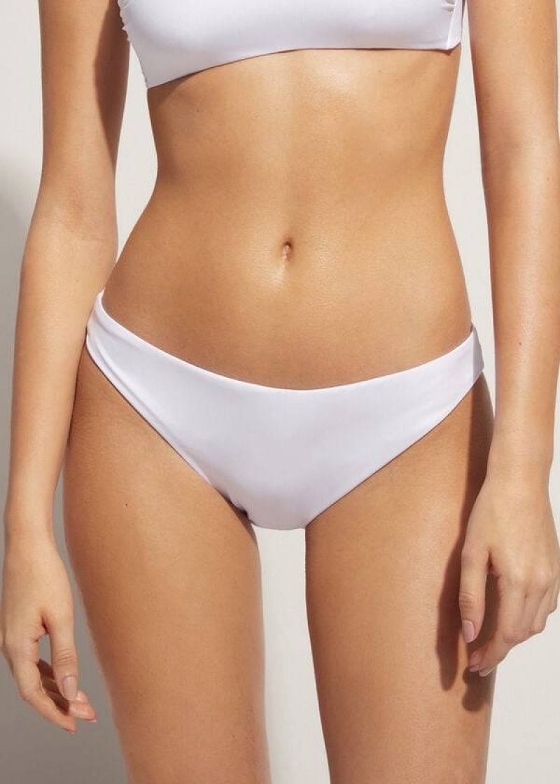 Calzedonia Indonesia Eco Low rise Women\'s Bikini Bottoms White | CA 2719OR