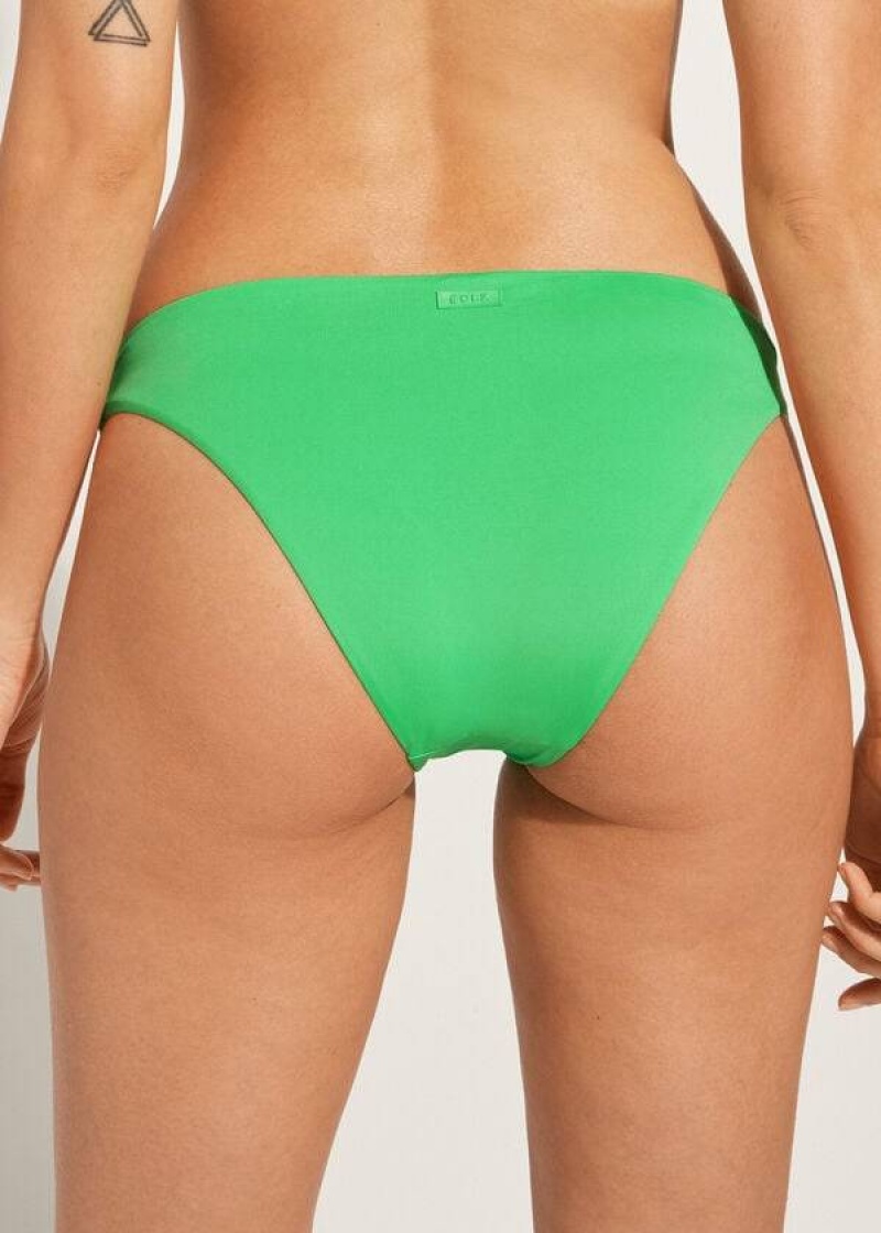 Calzedonia Indonesia Eco Low rise Women's Bikini Bottoms Green | CA 2717AP