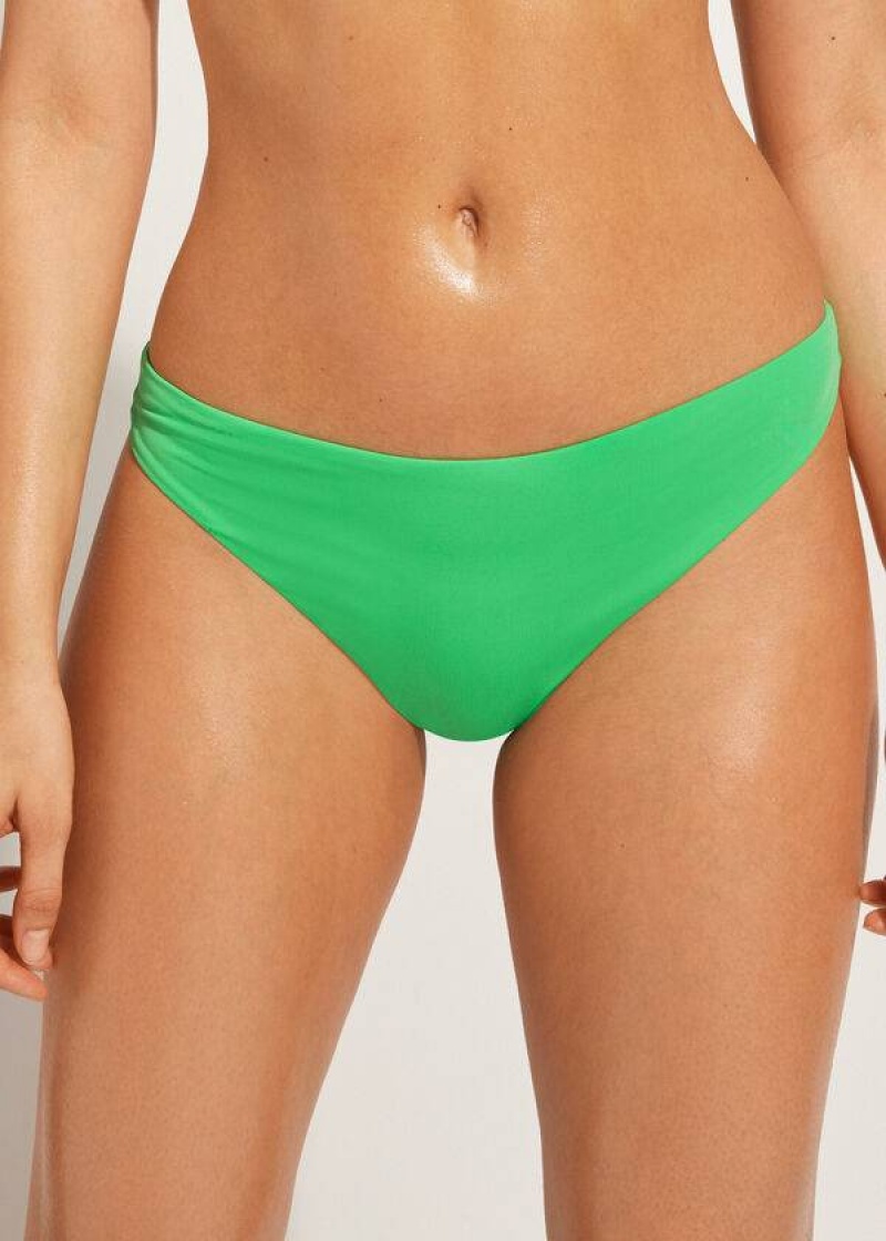 Calzedonia Indonesia Eco Low rise Women\'s Bikini Bottoms Green | CA 2717AP