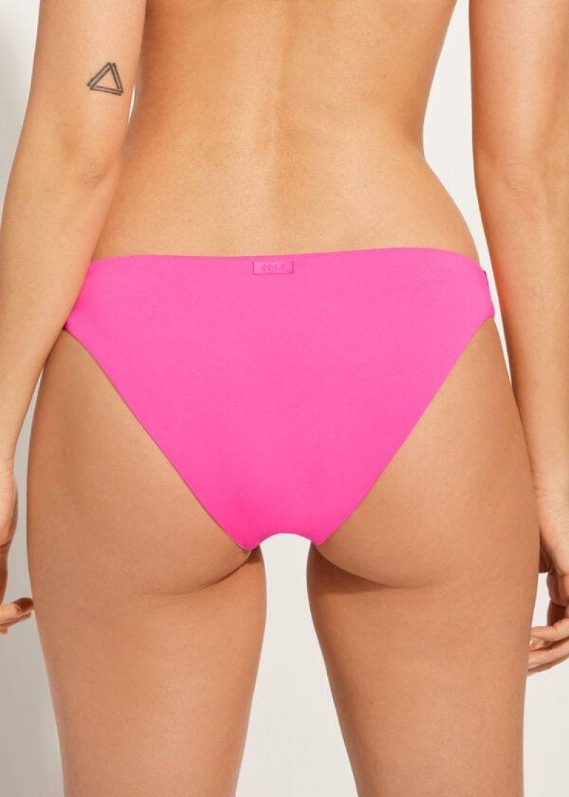 Calzedonia Indonesia Eco Low rise Women's Bikini Bottoms Pink | CA 2716SO