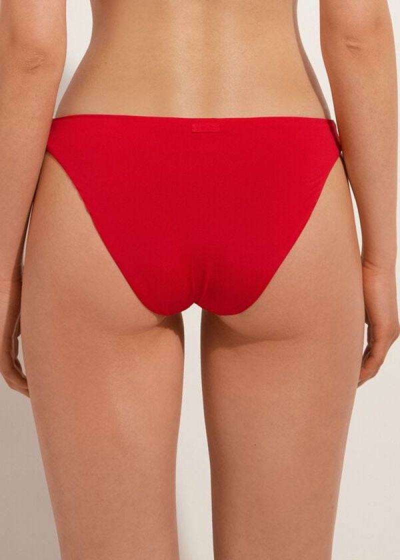 Calzedonia Indonesia Eco Low rise Women's Bikini Bottoms Red | CA 2714FM