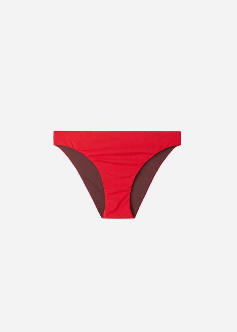 Calzedonia Indonesia Eco Low rise Women's Bikini Bottoms Red | CA 2714FM