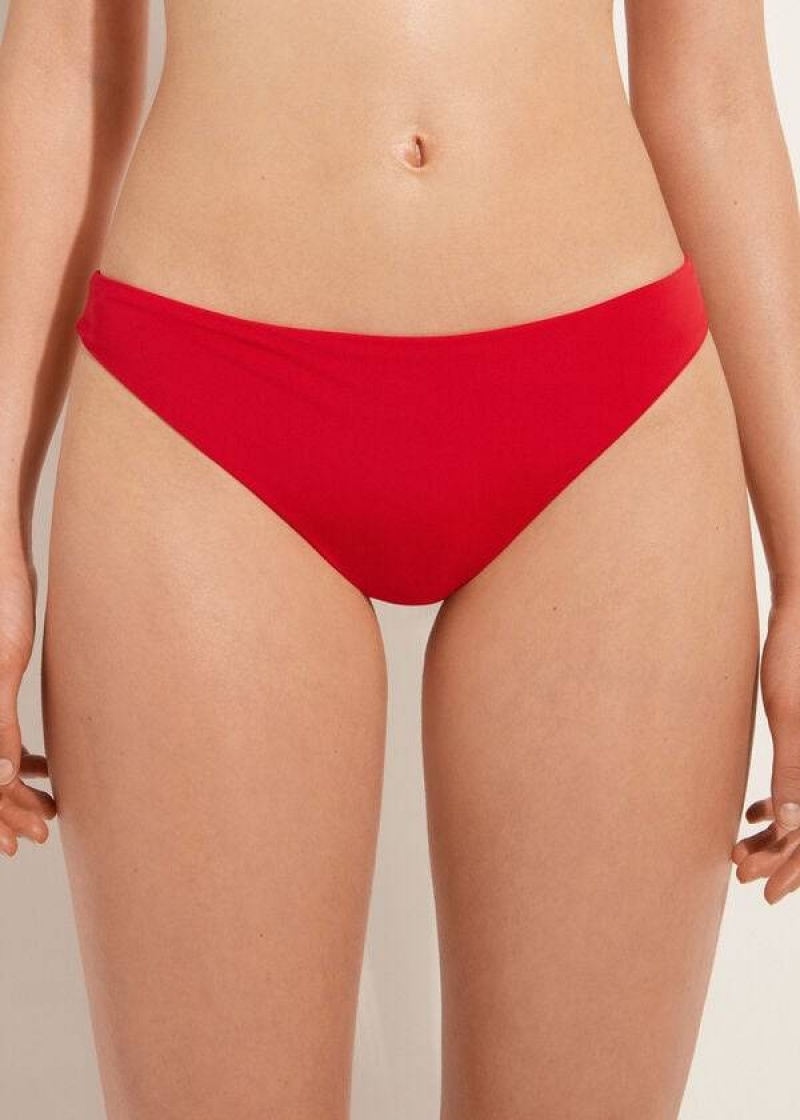 Calzedonia Indonesia Eco Low rise Women\'s Bikini Bottoms Red | CA 2714FM